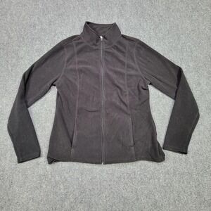Exertek Jacket Womens XL Black Full Zip Fleece Lightweight Outdoor‎ Layer Active